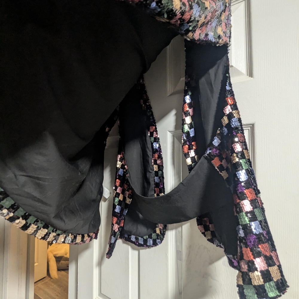 Buru Chic Multicolor Sequin Cape Jacket - image 8